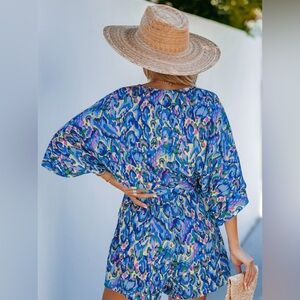 Cupshe- Abstract Print Drawstring Romper